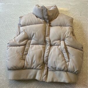 Charlotte Russe Womens S Light Beige Puffer Vest and SO cropped S hoodie